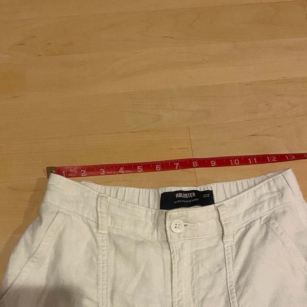 Hollister Y2K Ultra High Rise Baggy Cargo Pants White Women’s Size S - Picture 4 of 6